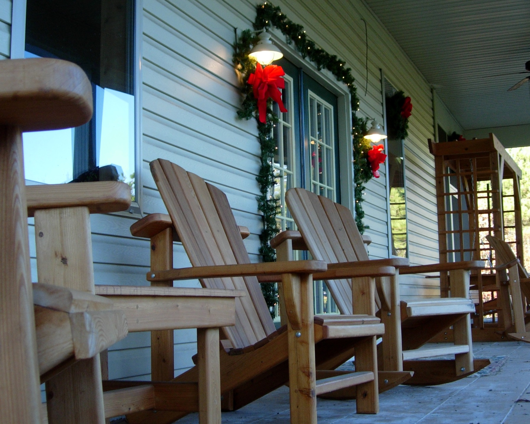 Front porch at Christmas